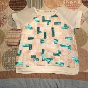Girls size M sequins shirt